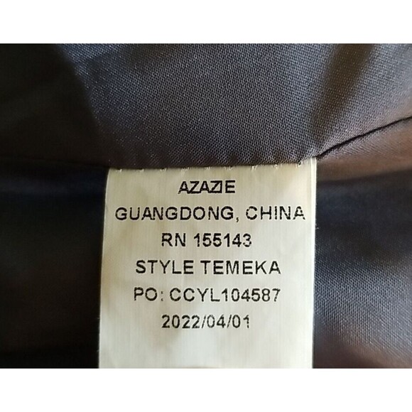 Azazie Juniors 14 Temeka A Lined Ruched Chiffon Dress Color Stormy Prom Wedding - Picture 13 of 13